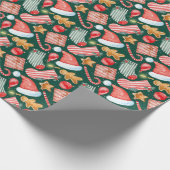 Weihnachtsgebäck mit Süßspeise Geschenkpapier (Ecke)