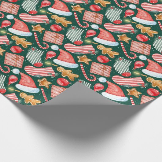 Weihnachtsgebäck mit Süßspeise Geschenkpapier (Ecke)