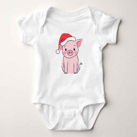 Weihnachtsgebäck mit Weihnachtsmannmütze Baby Strampler (Vorderseite)