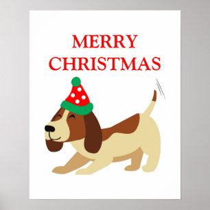 Weihnachtsgebäck, Niedlicher Hund Xmas Poster, fes Poster