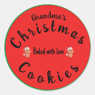 Weihnachtsgebäck Oma's Cookies Runder Aufkleber