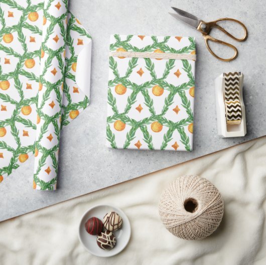Weihnachtsgebäck Orangen Garland Geschenkpapier (Kunsthandwerk)