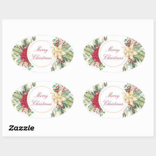 Weihnachtsgebäck Ovaler Aufkleber (Blatt)