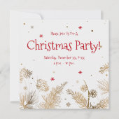 Weihnachtsgebäck, Party aus Goldenen Kiefern, Einladung (Vorderseite)