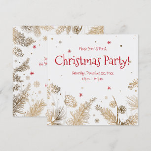 Weihnachtsgebäck, Party aus Goldenen Kiefern, Einladung