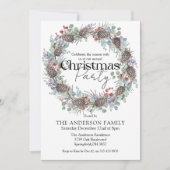 Weihnachtsgebäck Party Botanischer Kranz Einladung (Vorderseite)