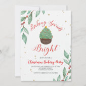 Weihnachtsgebäck Party Cupcake Einladung (Vorderseite)