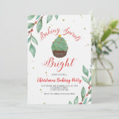Weihnachtsgebäck Party Cupcake Einladung (Stehend Vorderseite)