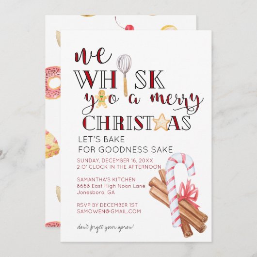 Weihnachtsgebäck Party Einladung (Vorne/Hinten)
