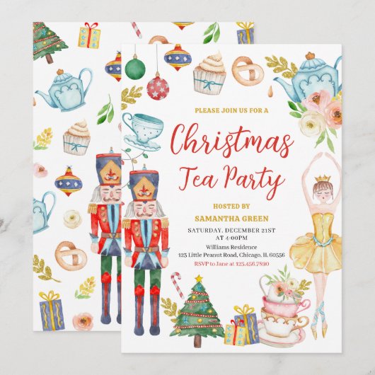 Weihnachtsgebäck Party Einladung (Vorne/Hinten)