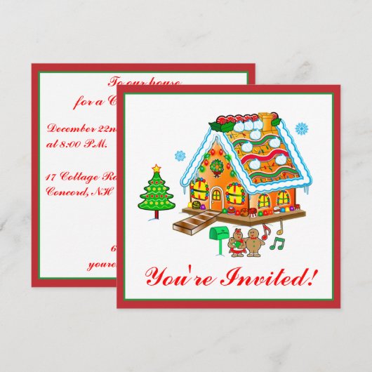 Weihnachtsgebäck Party Einladung (Vorne/Hinten)