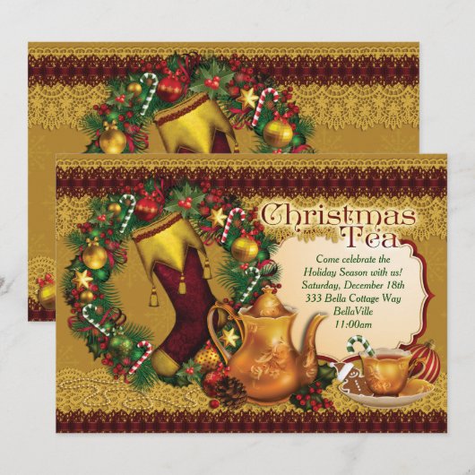 Weihnachtsgebäck Party Einladungen (Vorne/Hinten)