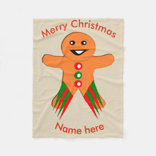 Weihnachtsgebäck Party Gingerbread Man Fleece Blan