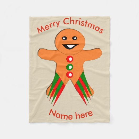 Weihnachtsgebäck Party Gingerbread Man Fleece Blan (Vorderseite)