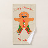 Weihnachtsgebäck Party Gingerbrett Mann Custom Han Badhandtuch Set (Handtuch)