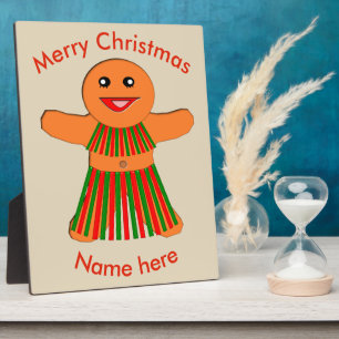 Weihnachtsgebäck Party Gingerbrot Frau Custom Plaq Fotoplatte