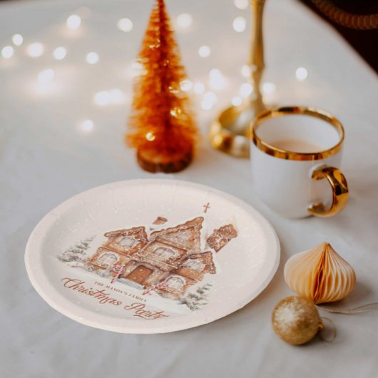 Weihnachtsgebäck Party Gingerbrot Haus Personalisi Pappteller