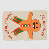 Weihnachtsgebäck Party Gingerbrot Mann Personalisi Golfhandtuch (Horizontal)