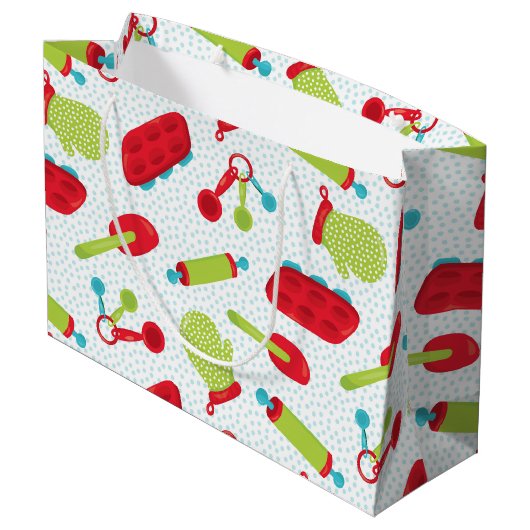 Weihnachtsgebäck Party Große Geschenktüte (Rückseite Schrägansicht)