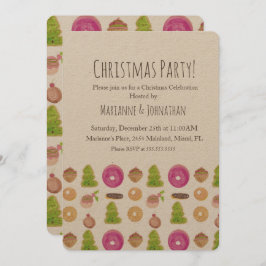 Weihnachtsgebäck Party Kochkunst Hand Wasserfarben Einladung