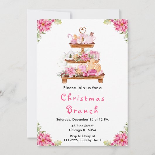 Weihnachtsgebäck Party Pink Einladung (Vorderseite)