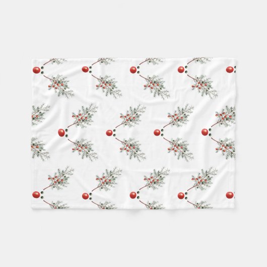 Weihnachtsgebäck Party Rote Nase Hirsche Pine Berr Fleecedecke (Vorderseite (Horizontal))