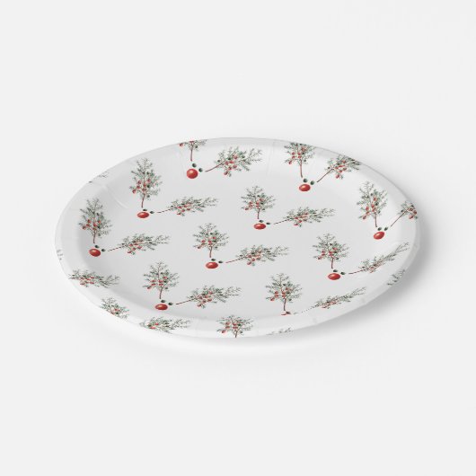 Weihnachtsgebäck Party Roter Nasen Rentierfisch Pi Pappteller (Schrägansicht)