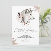 Weihnachtsgebäck Party Winter Husky Hund Einladung (Stehend Vorderseite)