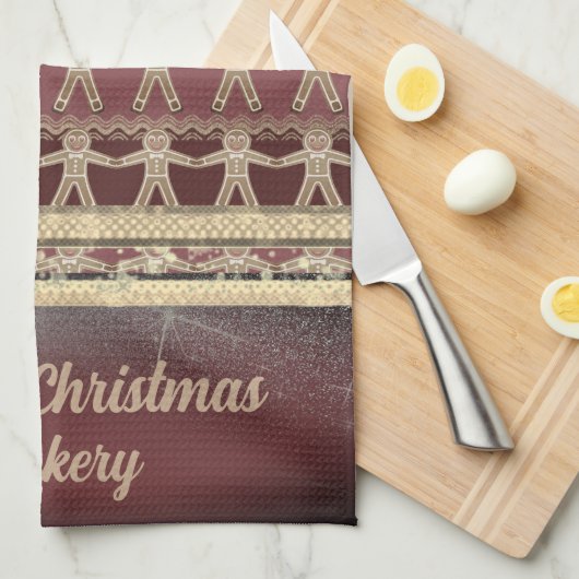 Weihnachtsgebäck Personalisiert Geschirrtuch (Viertel Falte)