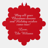 Weihnachtsgebäck Personalisiert Ornament Karte (Rückseite)