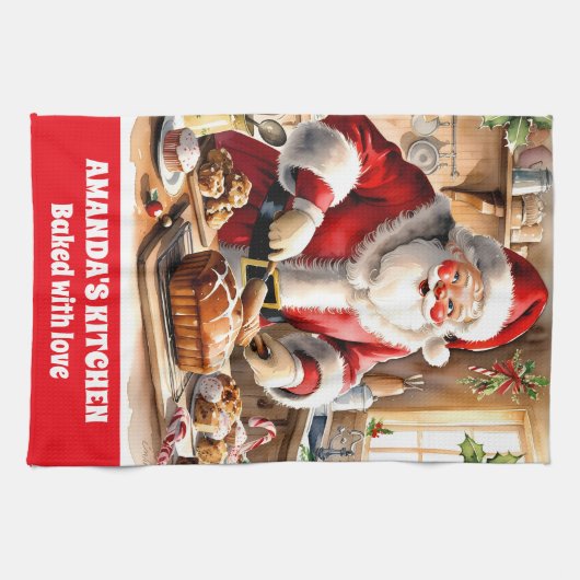 Weihnachtsgebäck Personalisiert Urlaub Geschirrtuch (Horizontal)