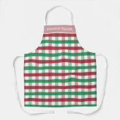 Weihnachtsgebäck Personalisierter Name Kariert Rot Schürze (Vorderseite)