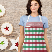 Weihnachtsgebäck Personalisierter Name Kariert Rot Schürze