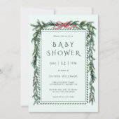 Weihnachtsgebäck Pine Garland Kinderdusche Minze Einladung (Vorderseite)