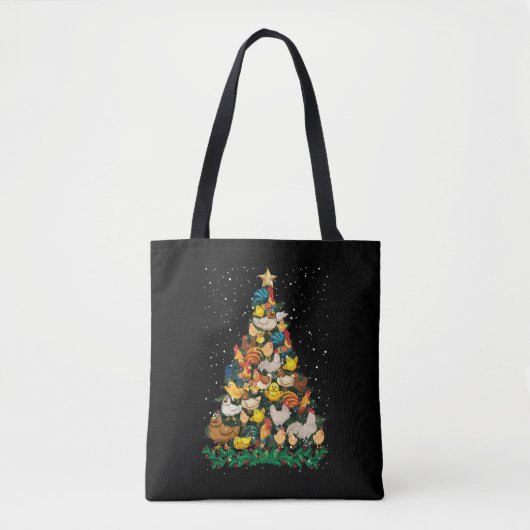 Weihnachtsgebäck Pine Tree Funny Chicken Bauer Tasche (Vorderseite)