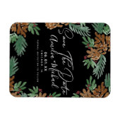 Weihnachtsgebäck Pinecones Save the Date schwarz Magnet (Horizontal)