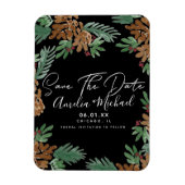 Weihnachtsgebäck Pinecones Save the Date schwarz Magnet (Vertikal)