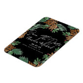 Weihnachtsgebäck Pinecones Save the Date schwarz Magnet (Linke Seite)