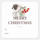 Weihnachtsgebäck Pinienwälder Quadratischer Aufkleber (Vorderseite)