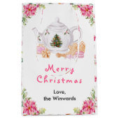 Weihnachtsgebäck Pink Frohe Weihnachten Mittlere Geschenktüte (Vorderseite)