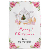 Weihnachtsgebäck Pink Frohe Weihnachten Mittlere Geschenktüte (Rückseite)