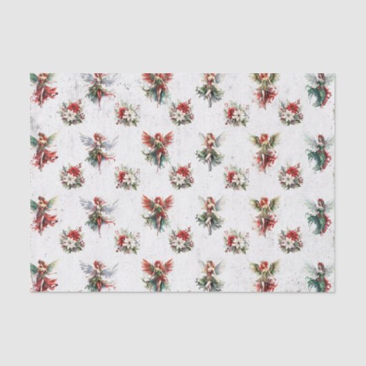 Weihnachtsgebäck & Poinsettias Tissue Paper Seidenpapier (Vorderseite)