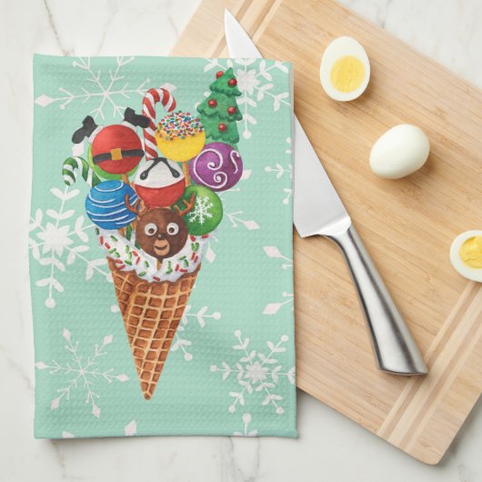 Weihnachtsgebäck Pop Schneeflocken Geschirrtuch (Viertel Falte)