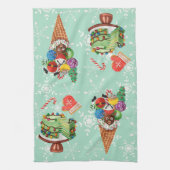 Weihnachtsgebäck Pop Schneeflocken Geschirrtuch (Vertikal)