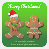 Weihnachtsgebäck Quadratischer Aufkleber (Vorderseite)