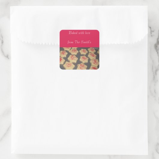 Weihnachtsgebäck Quadratischer Aufkleber (Tasche)