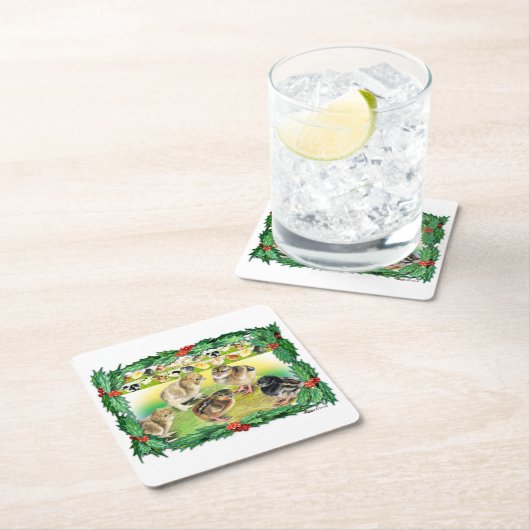 Weihnachtsgebäck Rechteckiger Pappuntersetzer (Vor Ort)