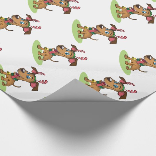 Weihnachtsgebäck/Rentierhund Geschenkpapier (Ecke)