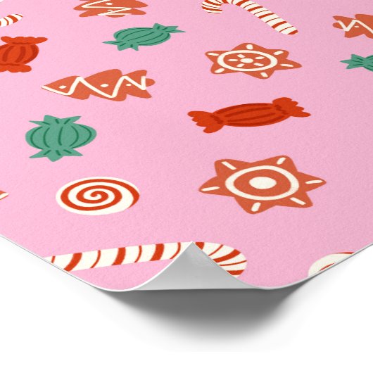 Weihnachtsgebäck - rosa poster (Ecke)