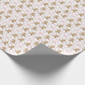 Weihnachtsgebäck Rotes Weißes Rosa Kaninchen Geschenkpapier (Ecke)